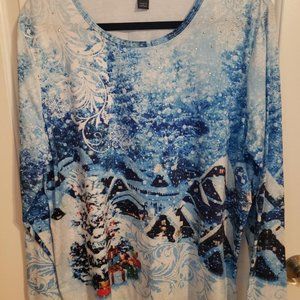 Erika XL Christmas/Winter Scene Pullover